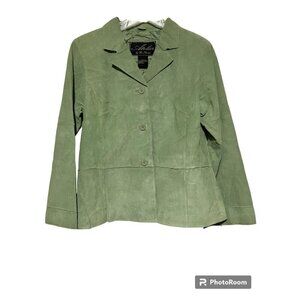 Y2K Suede Jacket L Blazer Single Breasted Lined Minimalist Capsule Western Brat